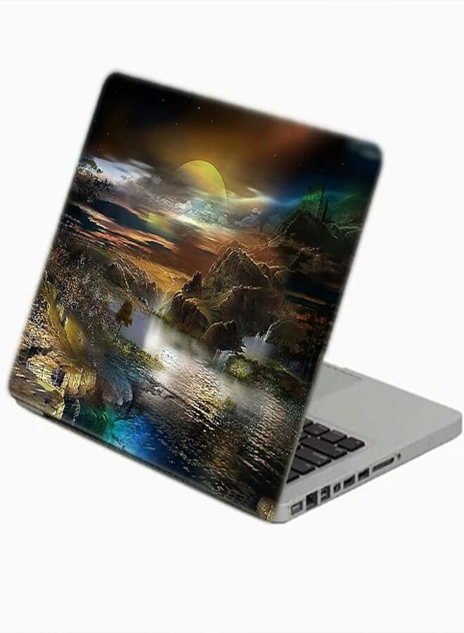 TAT Stains Liquid Texture Printed Laptop Sticker Multicolour-15.6 inch-4155